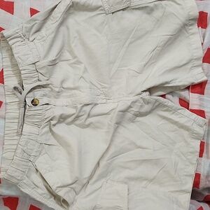 OP Ocean Pacific Men's Off-White Cargo Pants, Size L - Versatile Outdoor Wear